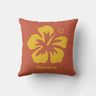 Custom Name Hibiscus Cushion