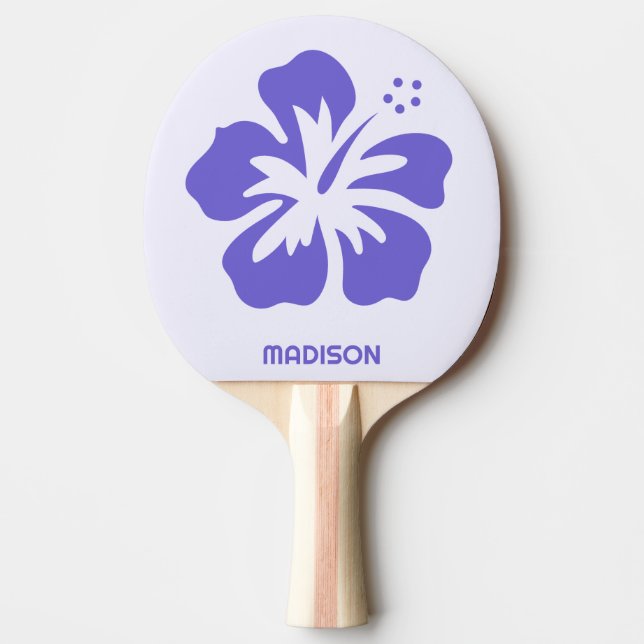 Custom Name Hibiscus Ping Pong Paddle (Front)