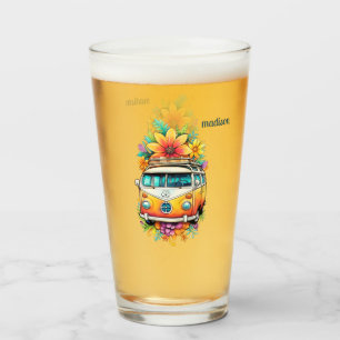 Custom Name Hippie Van Glass