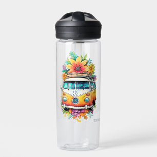 Custom Name Hippie Van Water Bottle