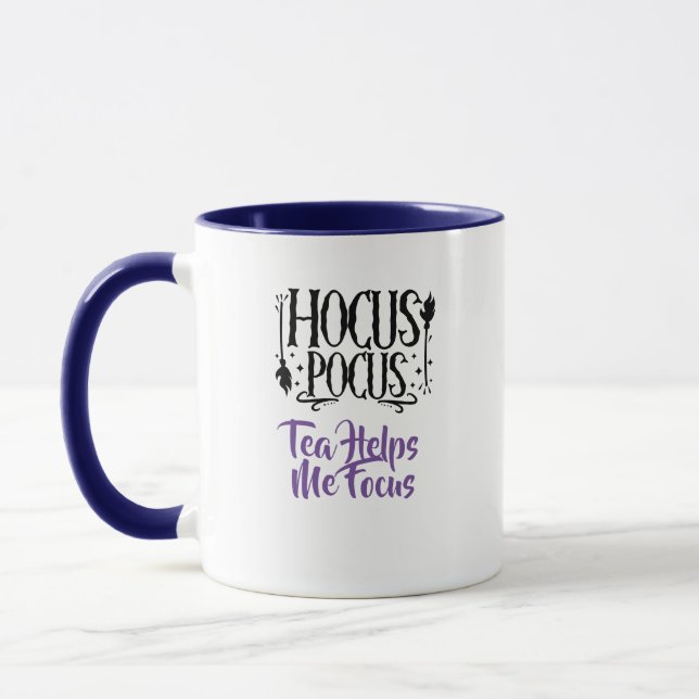 Custom Name 'Hocus Pocus Tea Helps me Focus' Mug (Left)