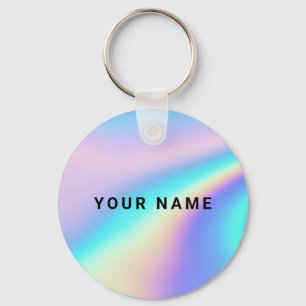 Custom Name Holographic Key Ring