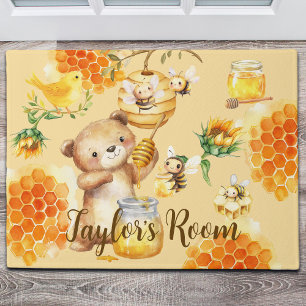 Custom Name Honey Bear Bees Doormat