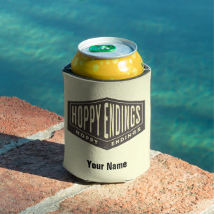 Custom Name Hoppy Endings Beer Bottle Cooler