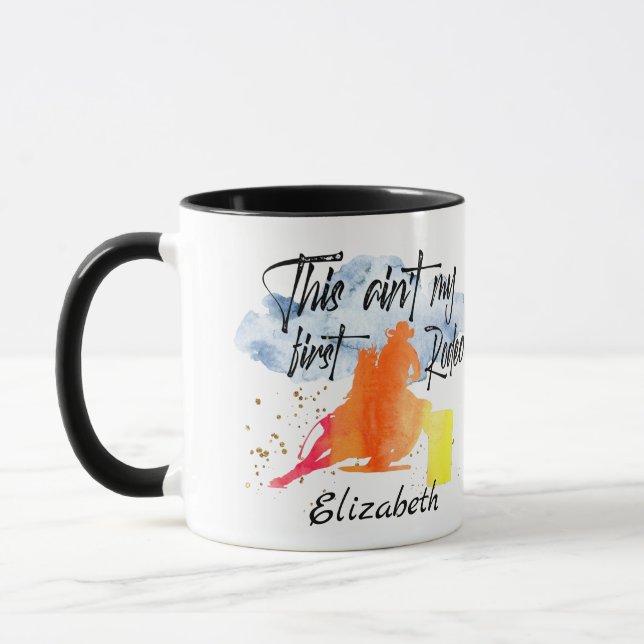 Custom Name Horse cowgirl Colourful  Mug (Left)
