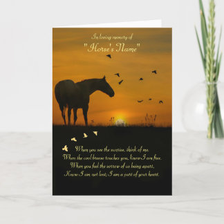 Custom Name Horse Sympathy Card