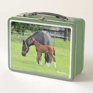 Custom Name Horses Metal Lunch Box