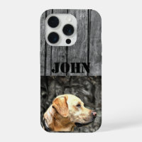 Custom Name Hunting Dog Rustic Yellow Lab Camo