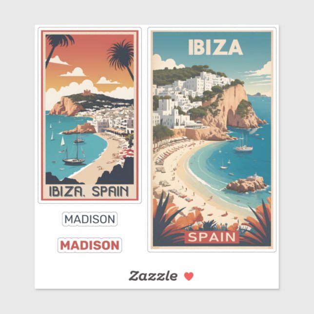 Custom Name Ibiza, Spain Travel Poster (Sheet)