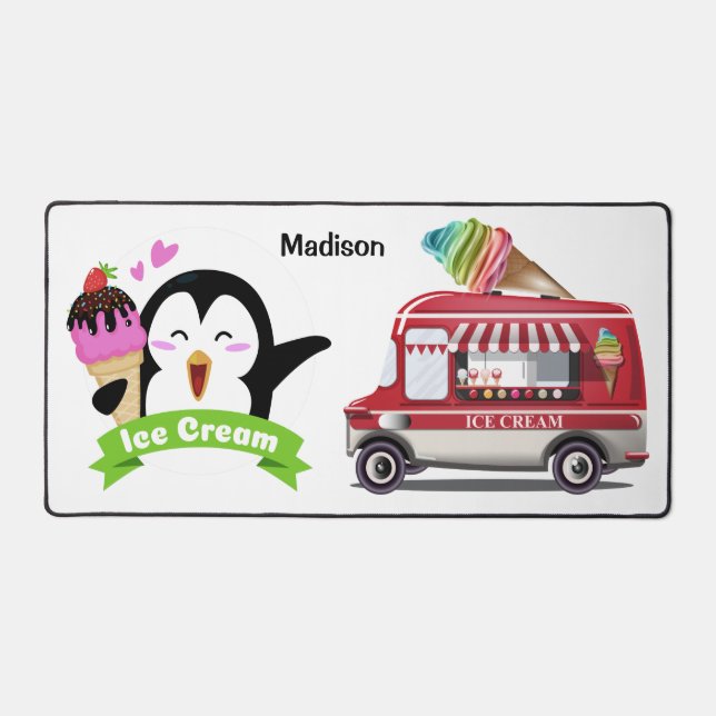 Custom Name Ice Cream Desk Mat (Front)