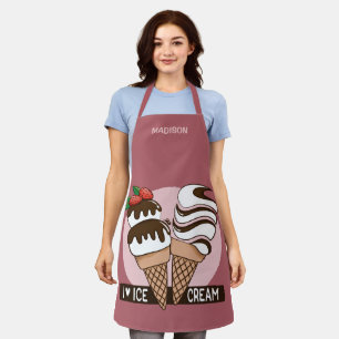 Custom Name Ice Cream Lover Apron