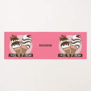 Custom name Ice Cream Lover's double-sided Yoga Mat