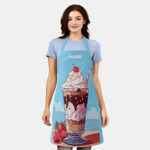 Custom Name Ice Cream Milkshake Apron