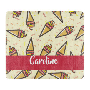 Custom name ice cream pattern cutting board