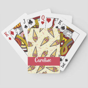 Custom name ice cream pattern playing cards