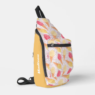 Custom Name Ice Cream Pattern Sling Bag