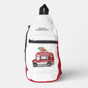 Custom Name Ice Cream Truck Sling Bag