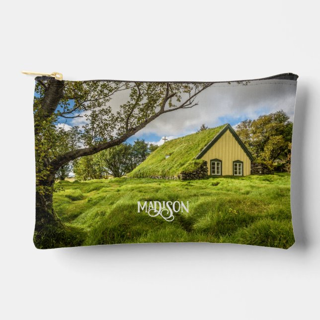 Custom Name Iceland Accessory Pouch (Front)