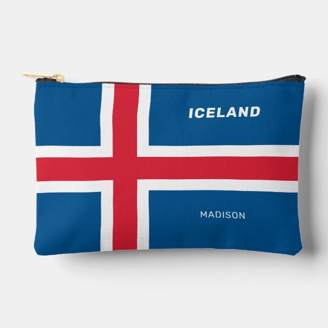 Custom Name Iceland Accessory Pouch (Front)