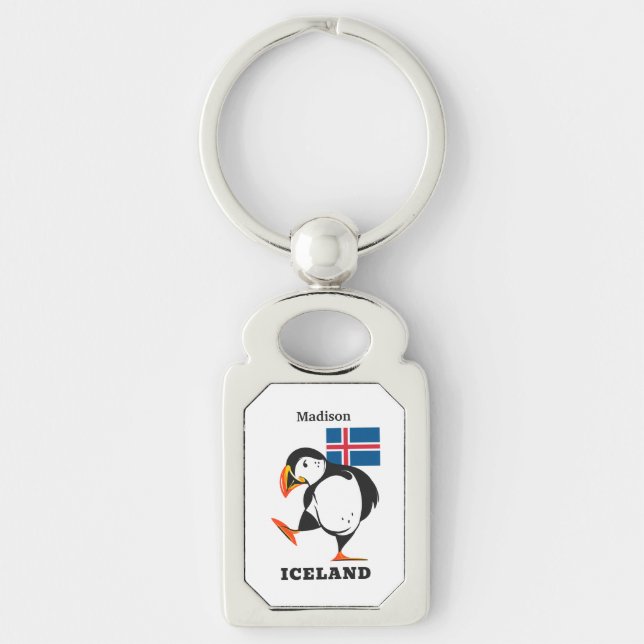 Custom Name Iceland Key Ring (Front)