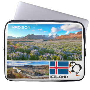 Custom Name Iceland Laptop Sleeve