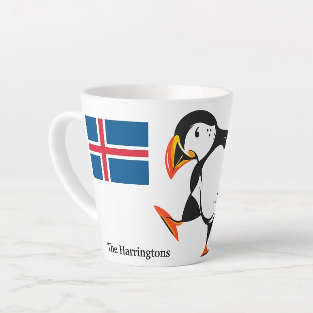 Custom Name Iceland Latte Mug (Left Angle)