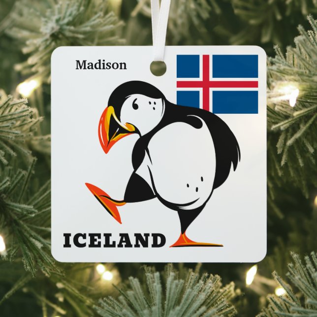 Custom Name Iceland Metal Tree Decoration (Insitu)