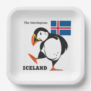 Custom Name Iceland Paper Plate