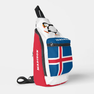 Custom Name Iceland Puffin Sling Bag