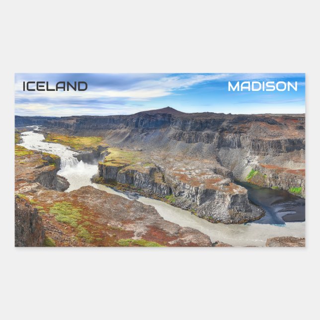 Custom Name Iceland Rectangular Sticker (Front)