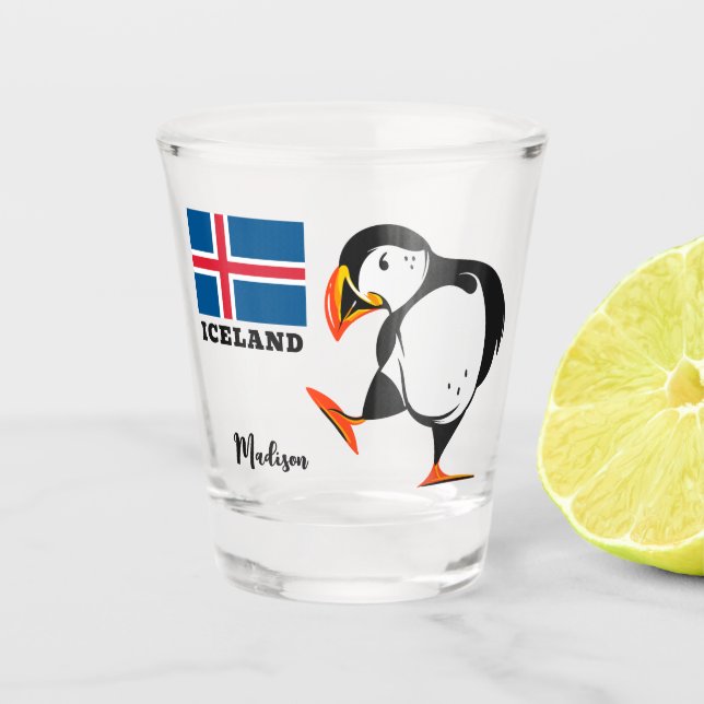 Custom Name Iceland Shot Glass (Front)