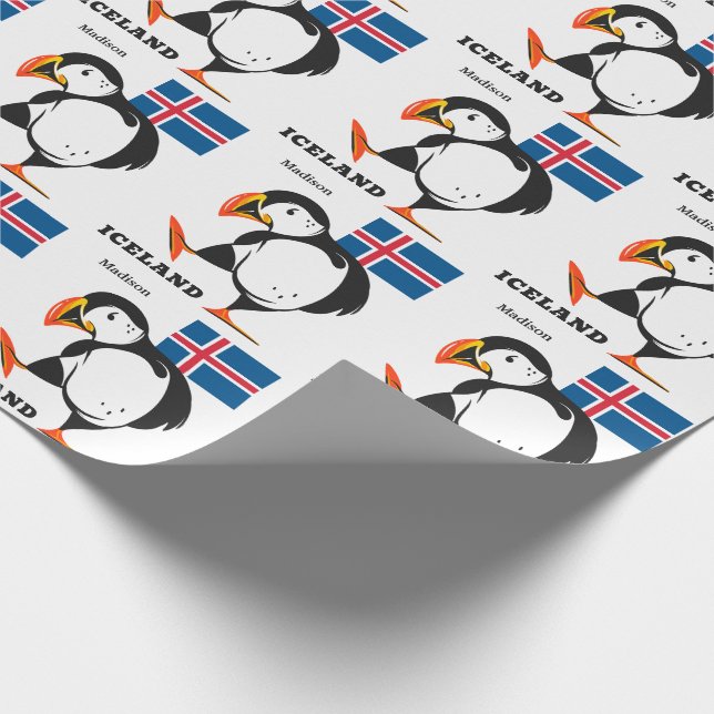 Custom Name Iceland Wrapping Paper (Corner)