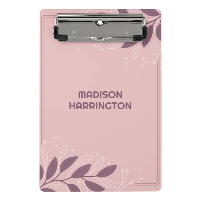 Custom Name in Leafy Frame Mini Clipboard (Front)