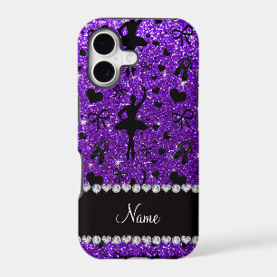 Custom name indigo purple glitter ballerinas