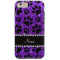 Custom name indigo purple glitter black dog paws