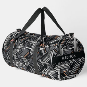 Custom Name Industrial Pattern Duffle Bag