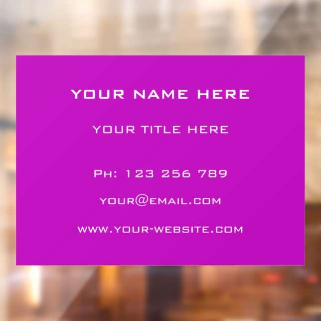 Custom Name Info Text Font and Colours Window Clin (Sheet 2)