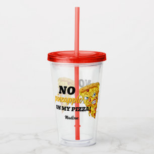 Custom Name & Ingredient Angry Pizza Acrylic Tumbler