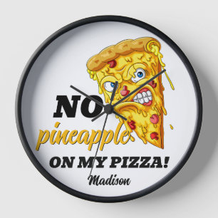 Custom Name & Ingredient Angry Pizza Clock