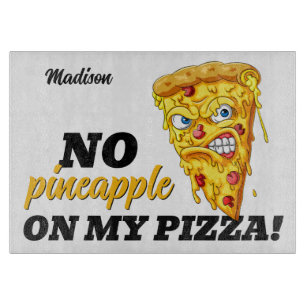 Custom Name & Ingredient Angry Pizza Cutting Board