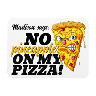 Custom Name & Ingredient Angry Pizza Magnet