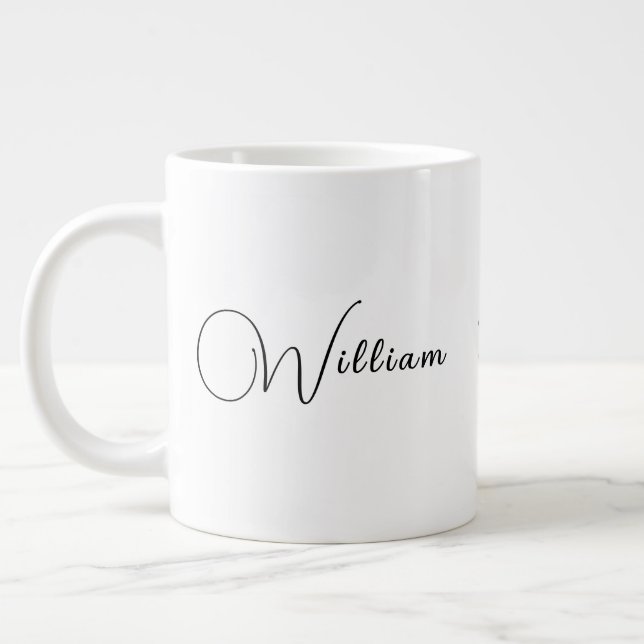 Custom Name & Initial Gift | Novelty Large Jumbo Coffee Mug (Left)