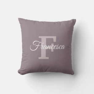 Custom Name Initial Letter F Modern Hand Script Cushion