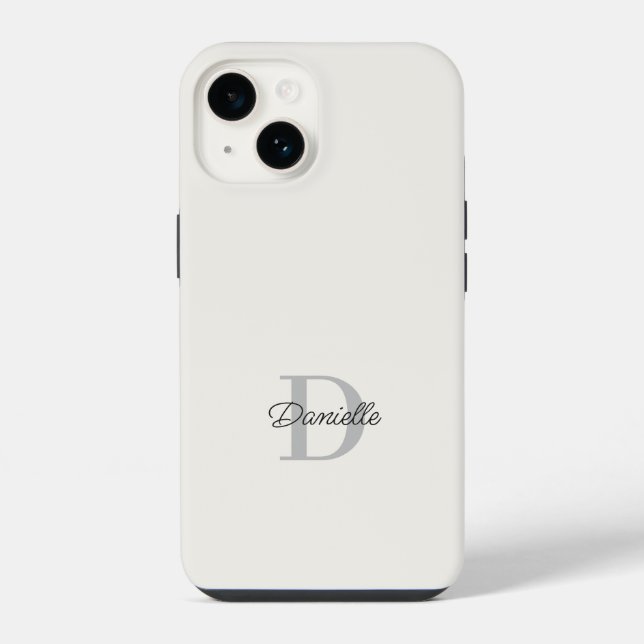 Custom Name Initial Monogram Modern Minimalist iPhone Case (Back)