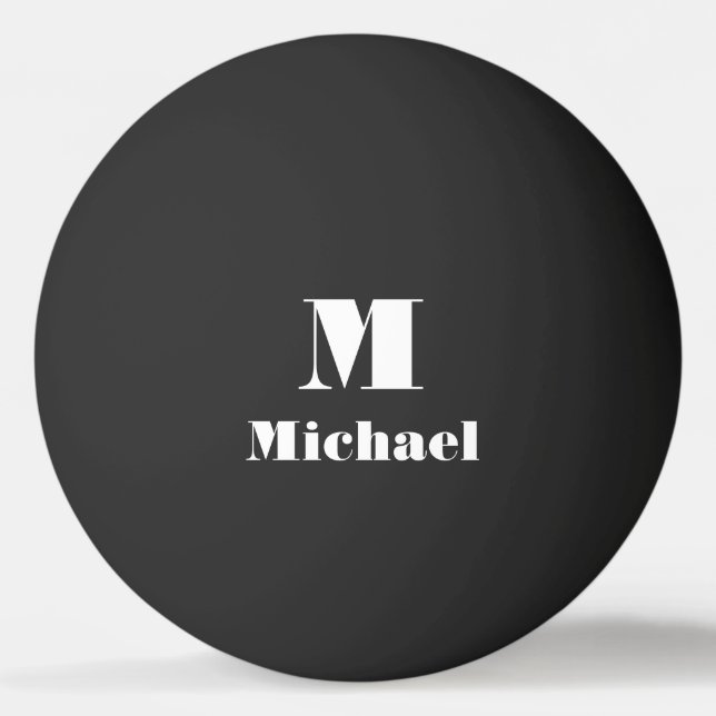Custom Name Initial Solid Colour  Ping Pong Ball (Front)