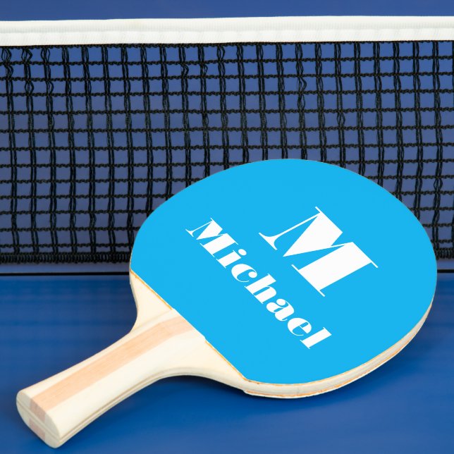 Custom Name Initial Solid Colour  Ping Pong Paddle (Insitu)