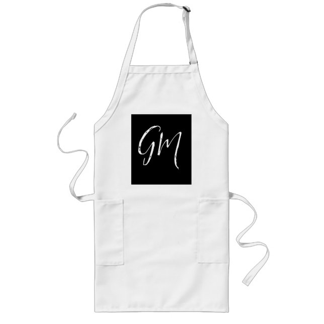 Custom name Initials personalised two letters Long Apron (Front)