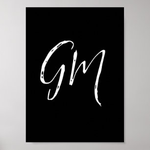 Custom name Initials personalised two letters Poster