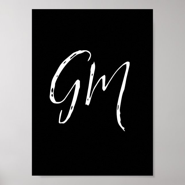 Custom name Initials personalised two letters Poster (Front)