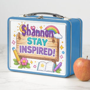 Custom Name Inspirational Quote Unisex Metal Lunch Box